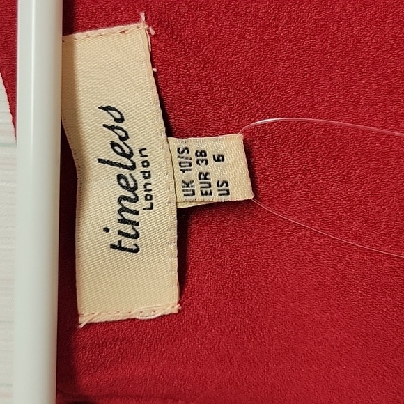 Timeless London Elegant Red Women's Cottagecore Midi  Dress. Sz 6 NWT - Picture 3 of 6